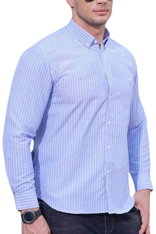 Men’s Striped Button-Down Shirt - Plus Sizes to 10XL Yiwu Cujia Trade Co., Ltd