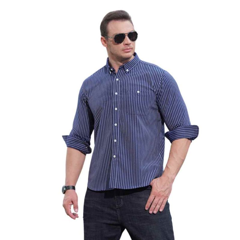 Men’s Striped Button-Down Shirt  Plus Sizes to 10XL, Yiwu Cujia Trade Co., Ltd