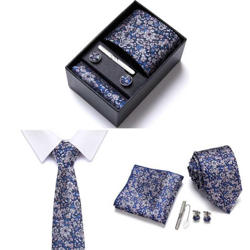 Men’s Tie Gift Box — Slate Grey Strip