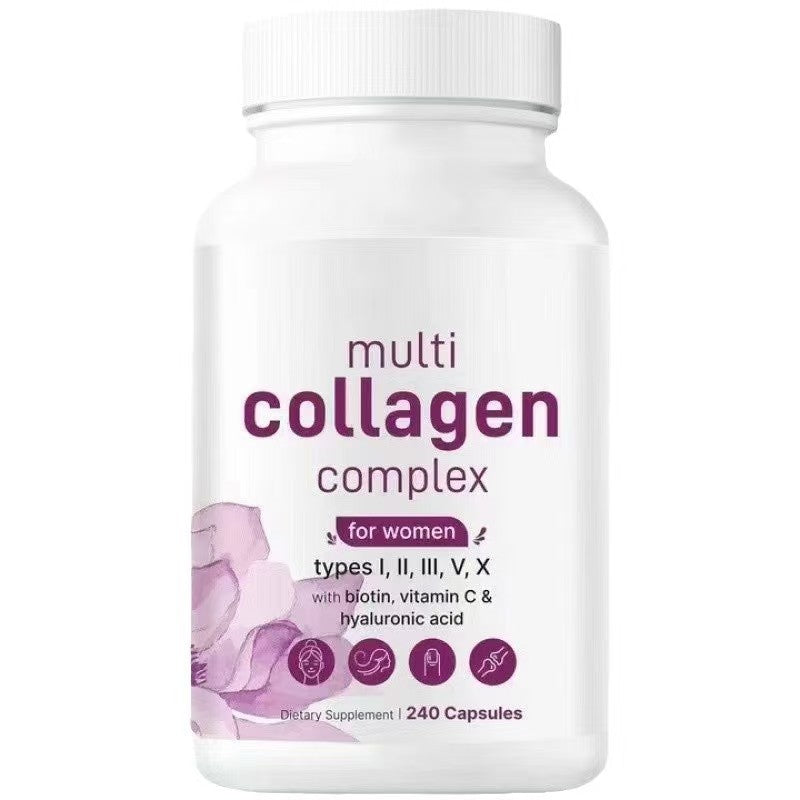 Multi Collagen Capsules – Types I, II, III, V & X with Biotin & Hyaluronic Acid (240 Caps)