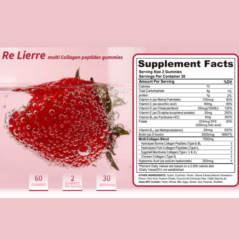 Natural Collagen Strawberry Gummies – Multi-Collagen Beauty & Joint Support, Heyang Industrial Co., Ltd