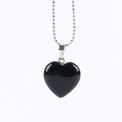 Natural Gemstone Heart Drop Pendant Necklace, Yiwu Cujia Trade Co., Ltd