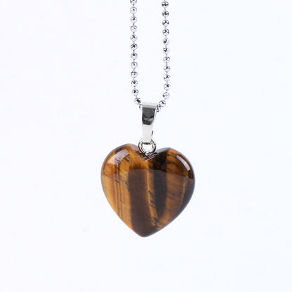 Natural Gemstone Heart Drop Pendant Necklace, Yiwu Cujia Trade Co., Ltd