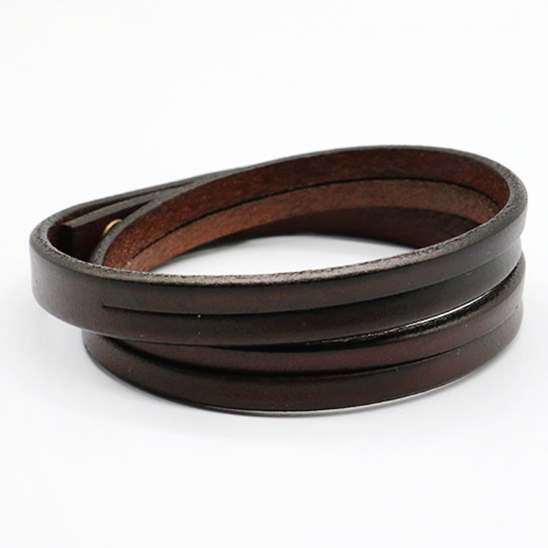 A.A.Y CORE Handmade Leather Wrist Cuff Wrap Bracelet, BuckyDrop