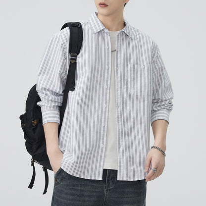 A.A.Y CORE Premium Cotton Striped Button‑Down Shirt