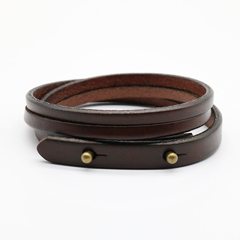A.A.Y CORE Handmade Leather Wrist Cuff Wrap Bracelet, BuckyDrop
