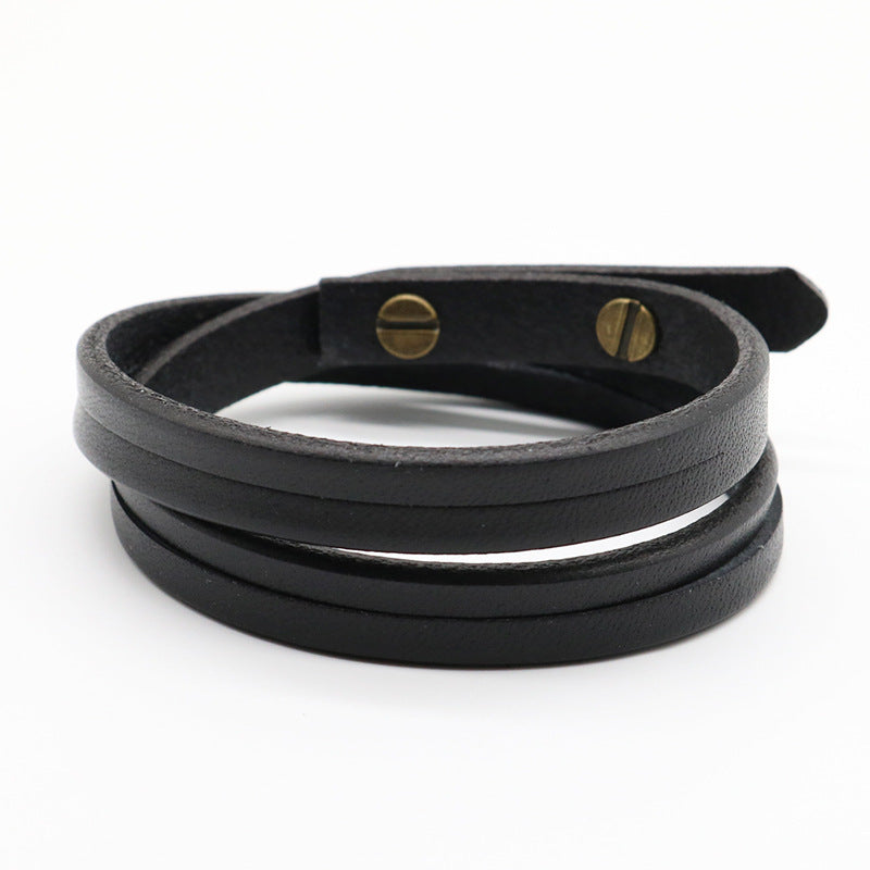 A.A.Y CORE Handmade Leather Wrist Cuff Wrap Bracelet, BuckyDrop