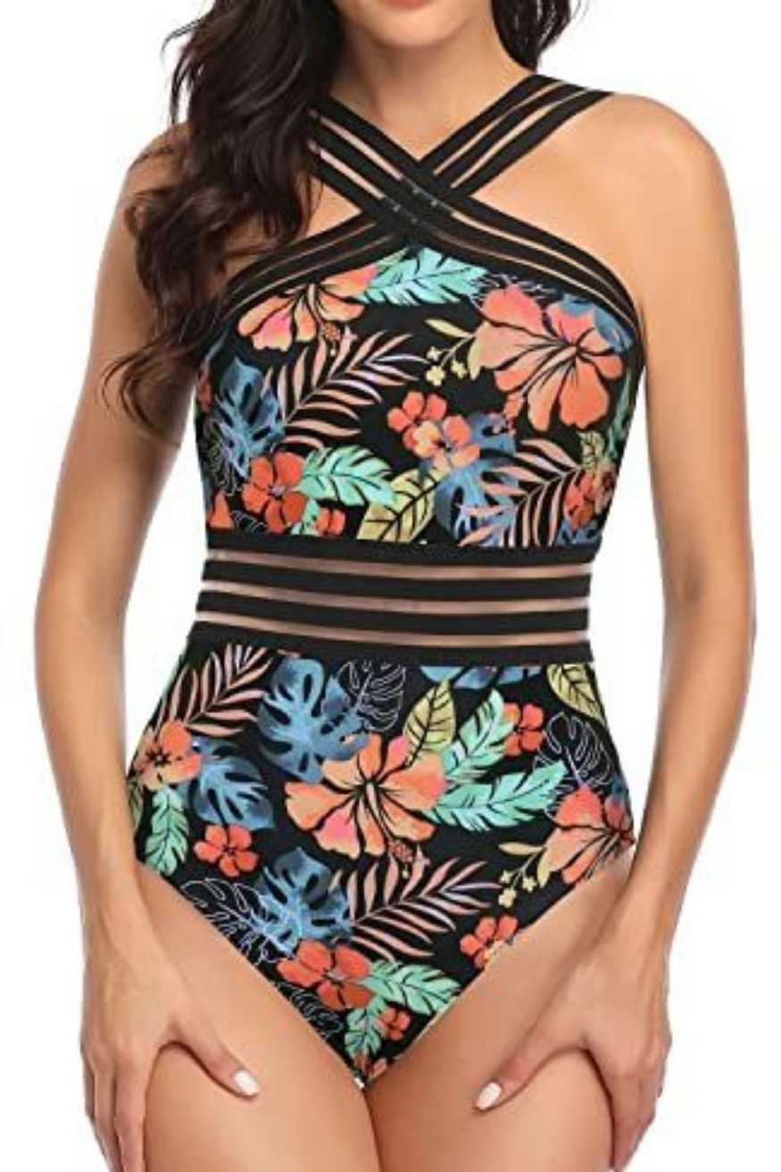 One-Piece Floral Swimsuits Women's Monokini Bikini With Tummy Control, Yiwu Cujia Trade Co., Ltd