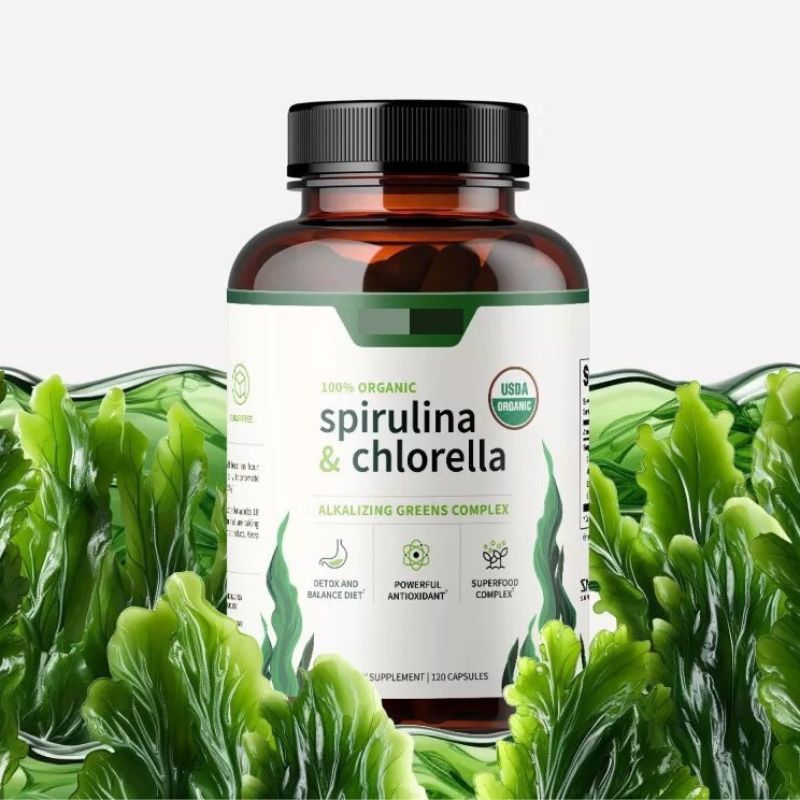 Organic Chlorella Spirulina Capsules