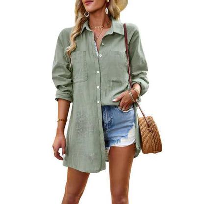 Oversized Shirt Button-Up Blouse Women, Heyang Industrial Co., Ltd