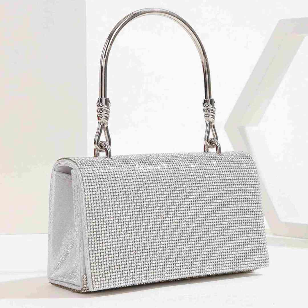 Women's Evening Clutch Rhinestone Bag - Diamond Handbag With Metal Handle - A.A.Y FASHION