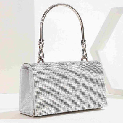 Women's Evening Clutch Rhinestone Bag - Diamond Handbag With Metal Handle - A.A.Y FASHION