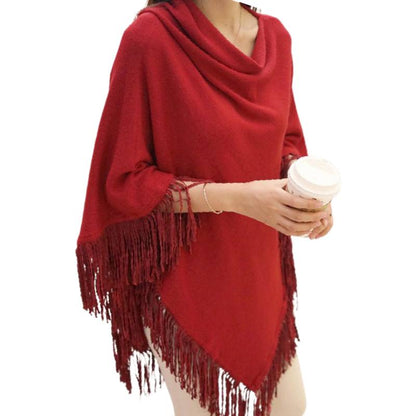 Poncho Knitwear Cape with Fringes Heyang Industrial Co., Ltd