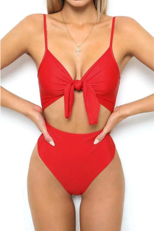 Red High-Rise One-Piece Swimsuit for Women, Yiwu Cujia Trade Co., Ltd