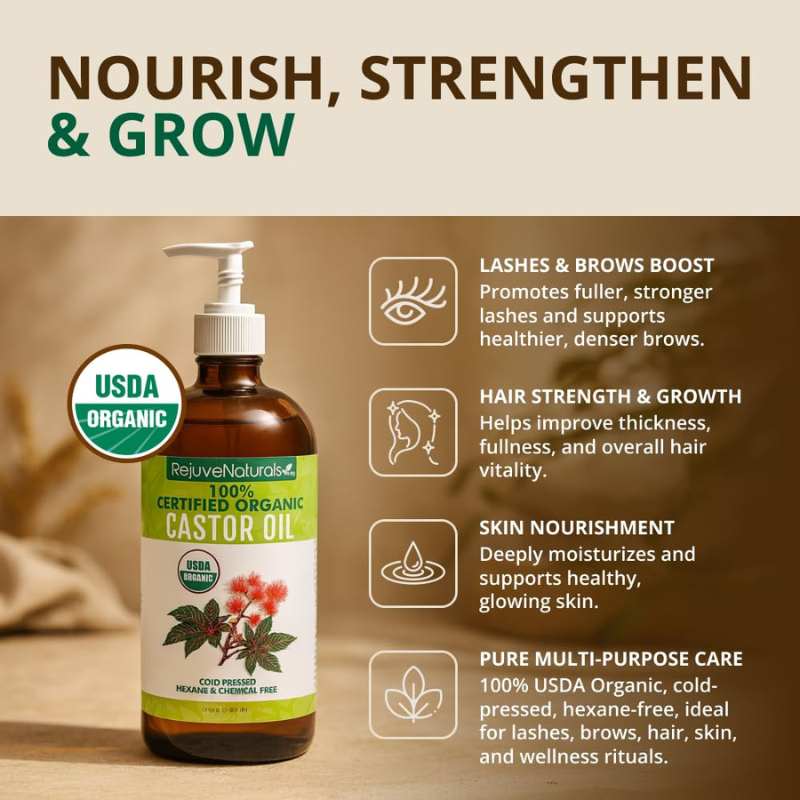 RejuveNaturals Pure Organic Castor Oil – 16oz, BuckyDrop