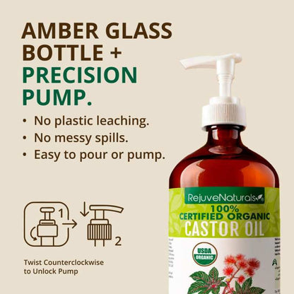RejuveNaturals Pure Organic Castor Oil – 16oz, BuckyDrop