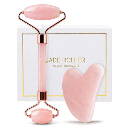 Rose Quartz Facial Roller Massage Tool