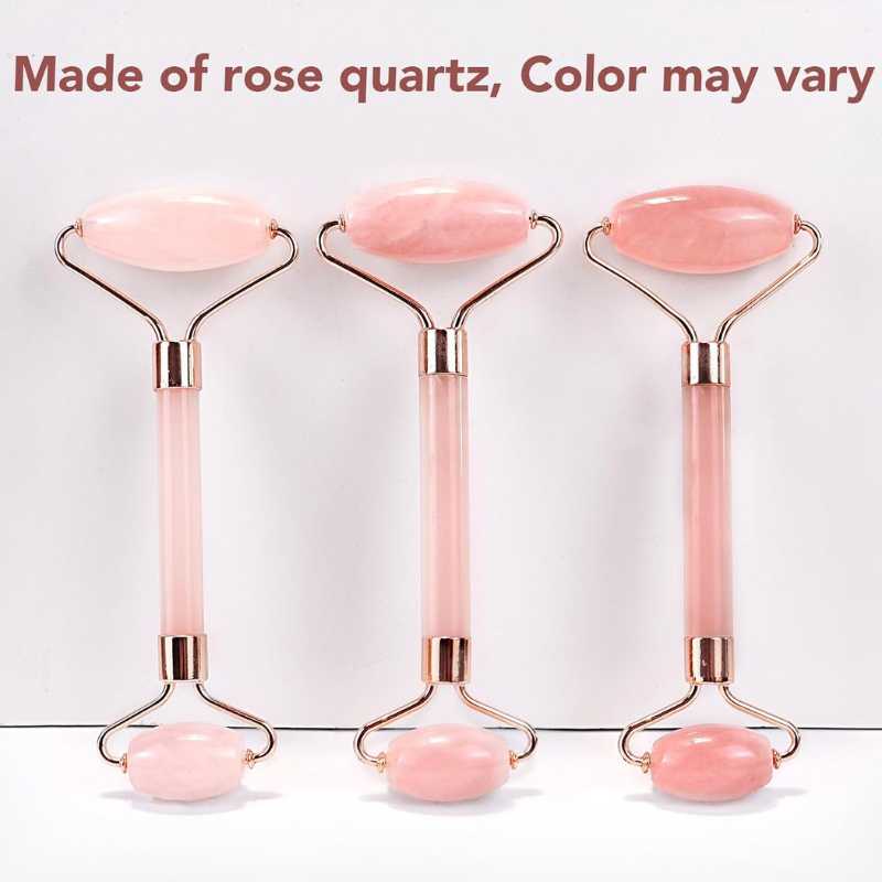 Rose Quartz Facial Roller Massage Tool, Bucky Drop