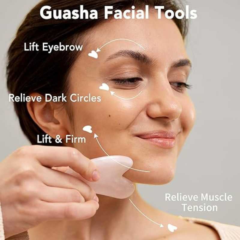 Rose Quartz Facial Roller Massage Tool, Bucky Drop