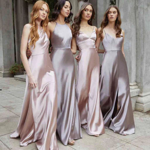 Satin Evening Dress  Bridesmaid Dresses - A.A.Y FASHION