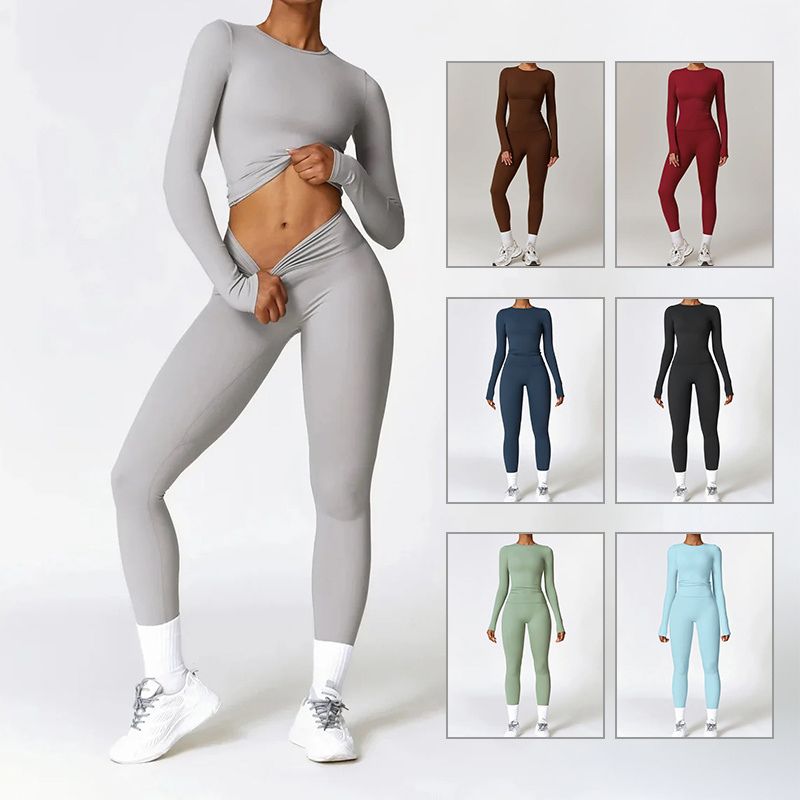 Seamless Tracksuit for Women - Long Sleeve + High-Waist Leggings Yiwu Cujia Trade Co., Ltd