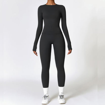 Seamless Tracksuit for Women - Long Sleeve + High-Waist Leggings Yiwu Cujia Trade Co., Ltd