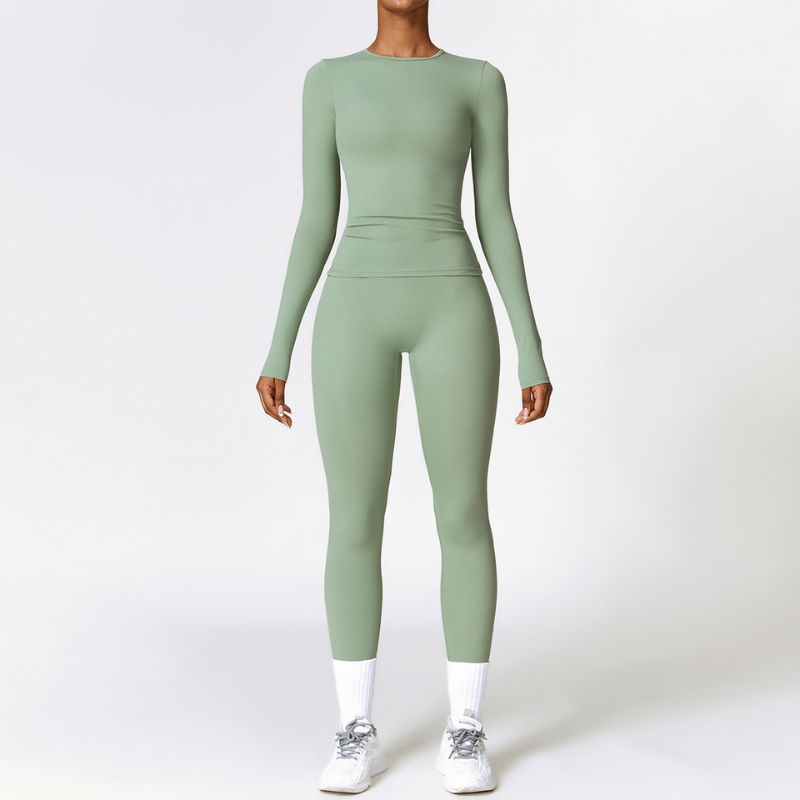 Seamless Tracksuit for Women - Long Sleeve + High-Waist Leggings Yiwu Cujia Trade Co., Ltd