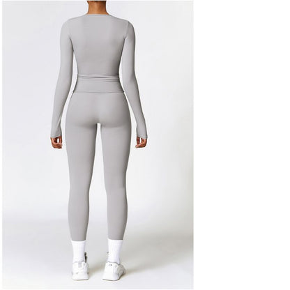 Seamless Tracksuit for Women - Long Sleeve + High-Waist Leggings Yiwu Cujia Trade Co., Ltd