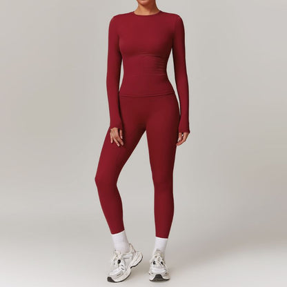 Seamless Tracksuit for Women - Long Sleeve + High-Waist Leggings Yiwu Cujia Trade Co., Ltd