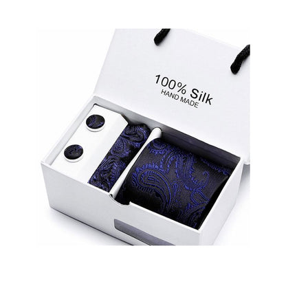Silk Tie Gift Box Scarf Tie Cufflinks - A.A.Y FASHION