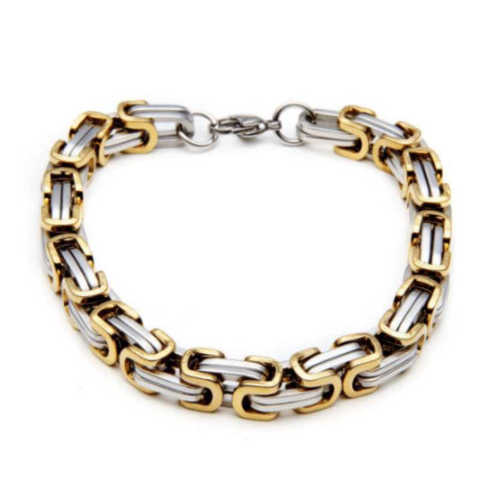 Stainless Steel Byzantine Chain Necklace and Bracelet Set for men and women - A.A.Y FASHION