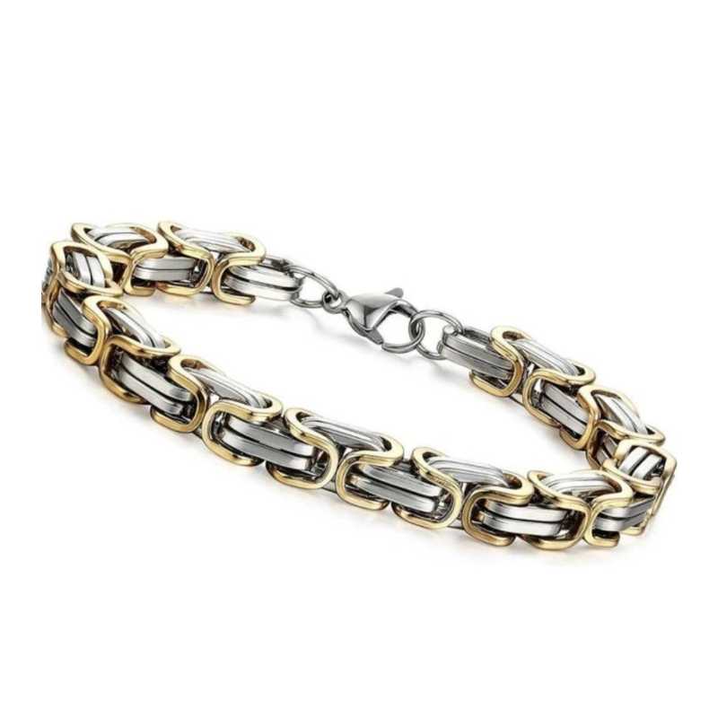Stainless Steel Byzantine Chain Necklace and Bracelet Set for men and women - A.A.Y FASHION