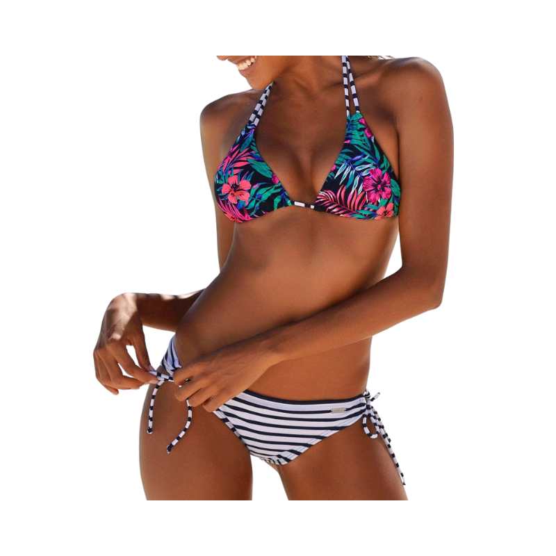 Strap Bikini Halter Top Floral Print Swimsuit - A.A.Y FASHION