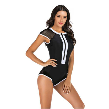 Women's Surfsuit One-Piece Short Sleeve Swimsuit - A.A.Y FASHION