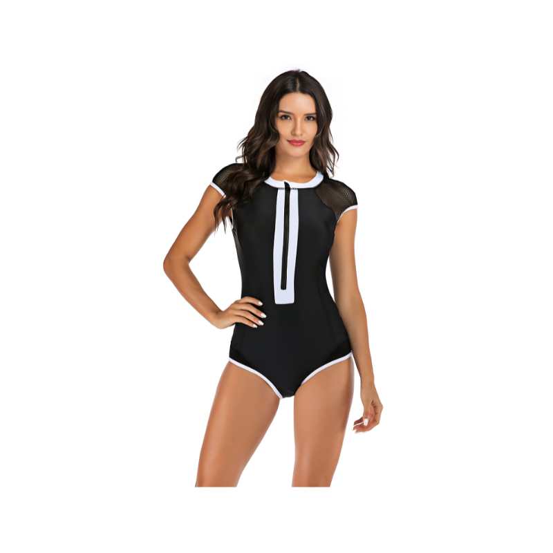 Women's Surfsuit One-Piece Short Sleeve Swimsuit - A.A.Y FASHION