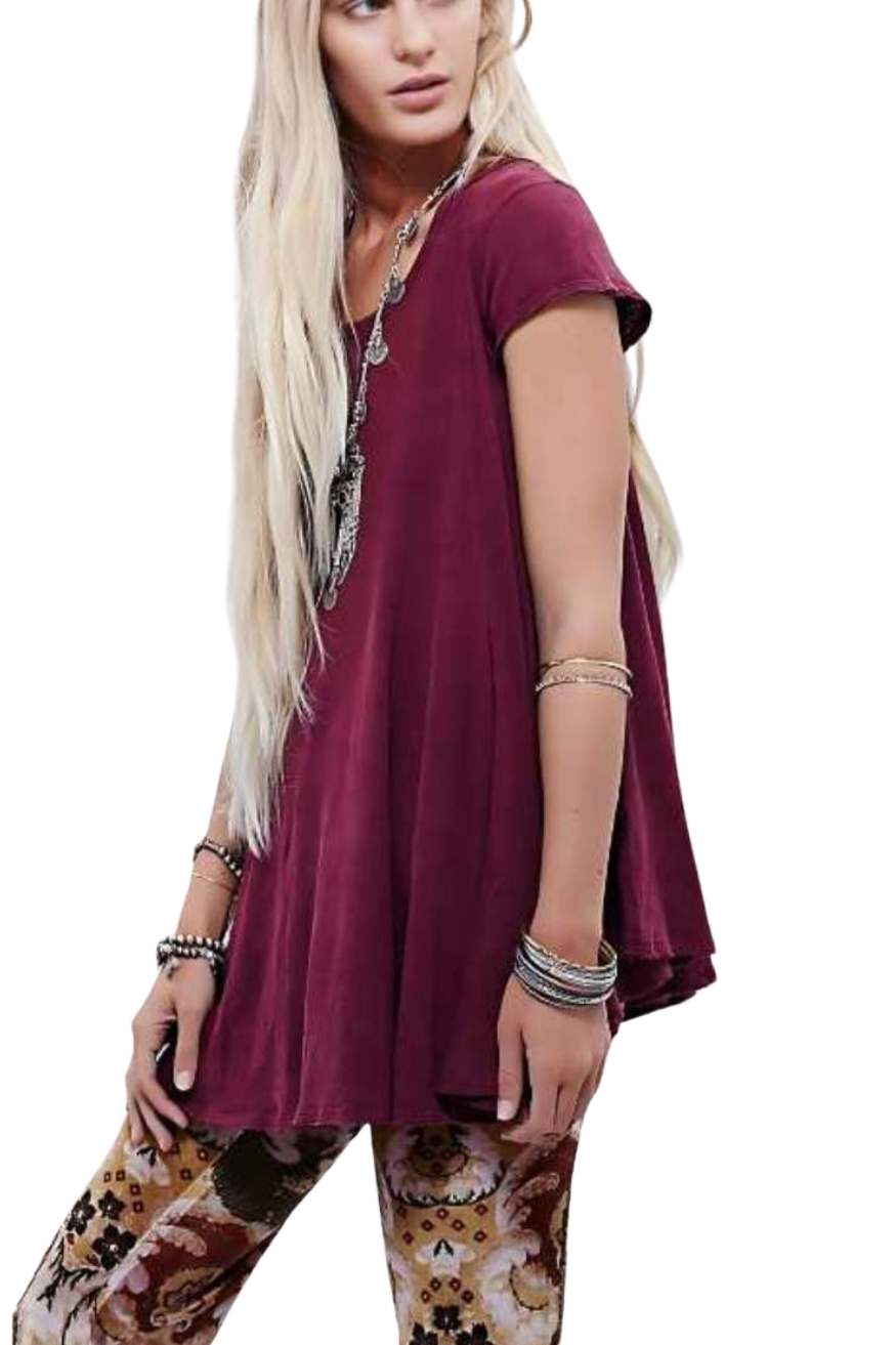 Swing Top Women Short Sleeve  Tunic Blouse, Yiwu Cujia Trade Co., Ltd