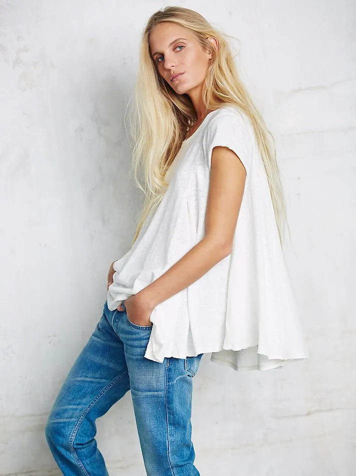 Swing Top Women Short Sleeve  Tunic Blouse, Yiwu Cujia Trade Co., Ltd