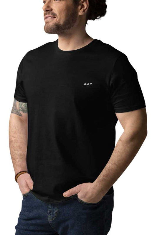 The A.A.Y Black Organic Cotton Tee, Printful