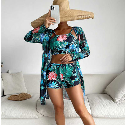 Three-piece Top Shorts Cardigan Swimsuit Set, Yiwu Cujia Trade Co., Ltd