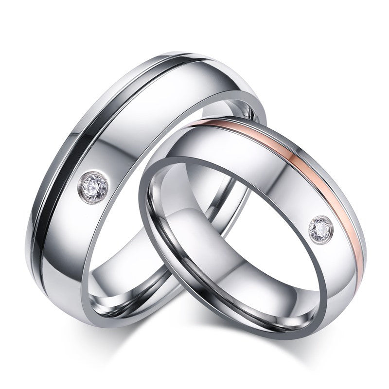Buy Titanium Steel Silver Couple Rings at A.A.Y FASHION