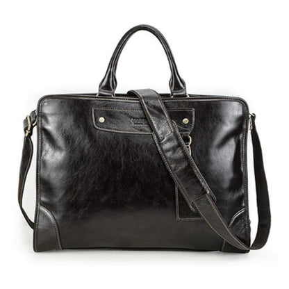 Top‑Grain Leather Laptop Briefcase, BuckyDrop