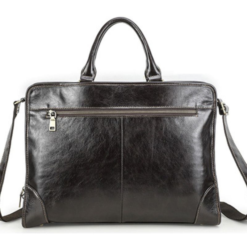 Top‑Grain Leather Laptop Briefcase, BuckyDrop