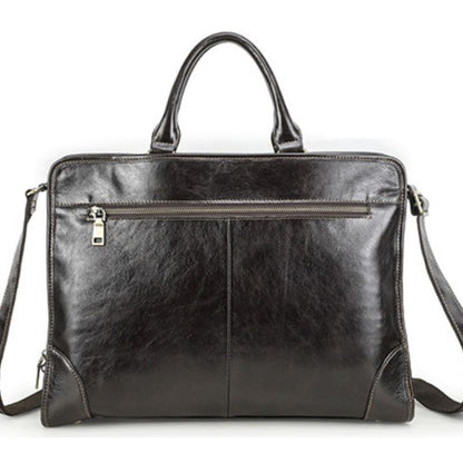 Top‑Grain Leather Laptop Briefcase, BuckyDrop