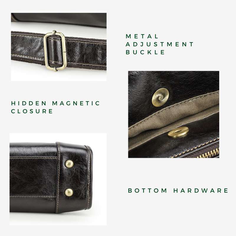 Top‑Grain Leather Laptop Briefcase