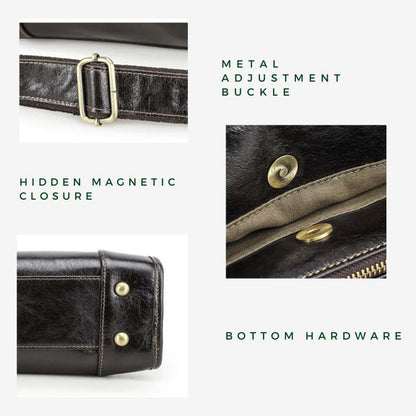 Top‑Grain Leather Laptop Briefcase