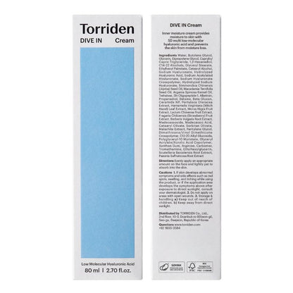 Torriden DIVE-IN Low Molecular Hyaluronic Acid Soothing Cream 80ml, BuckyDrop