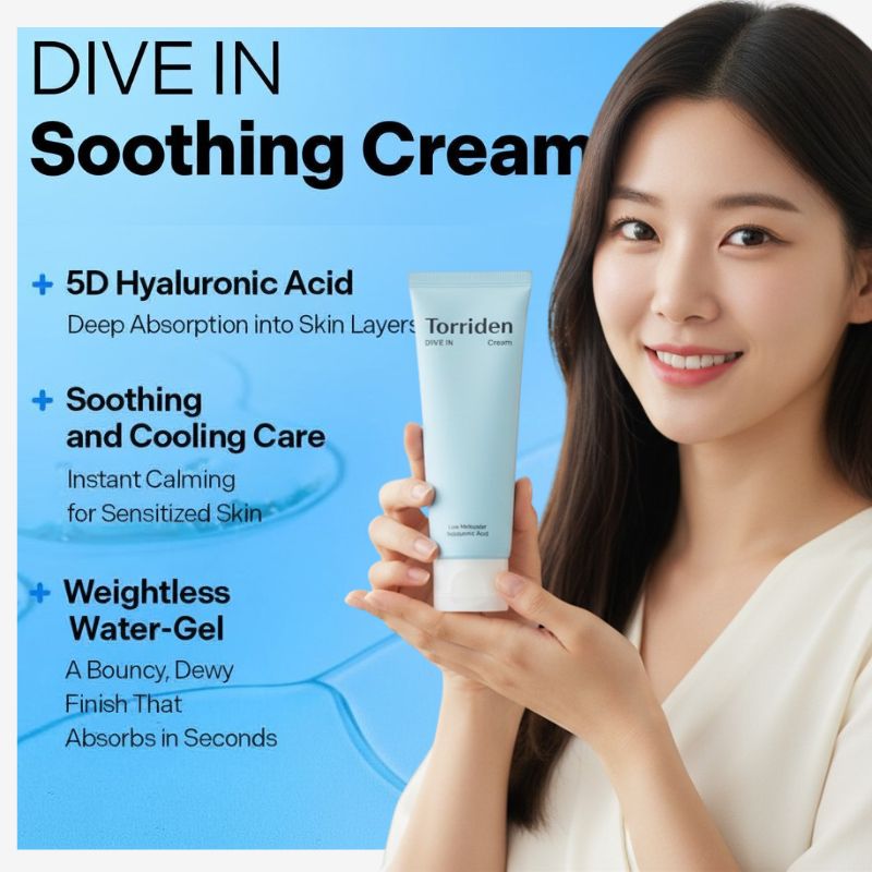 Torriden DIVE-IN Low Molecular Hyaluronic Acid Soothing Cream 80ml, BuckyDrop 