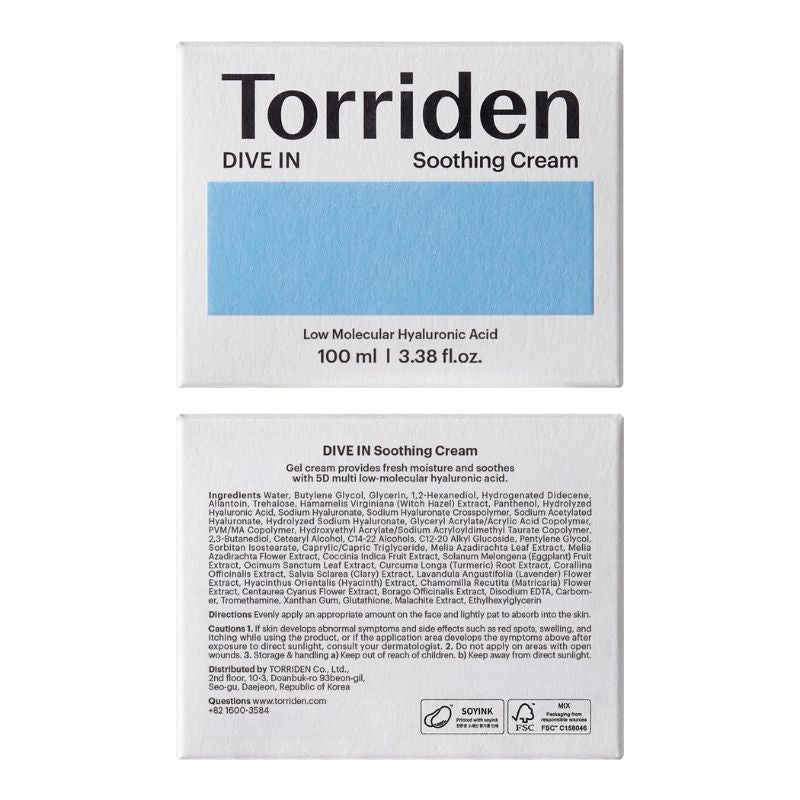Torriden DIVE-IN Low Molecular Hyaluronic Acid Soothing Cream, BuckyDrop