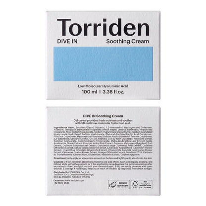 Torriden DIVE-IN Low Molecular Hyaluronic Acid Soothing Cream, BuckyDrop