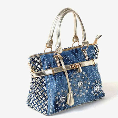 Bolso bandolera vaquero Toyella con incrustaciones de diamantes